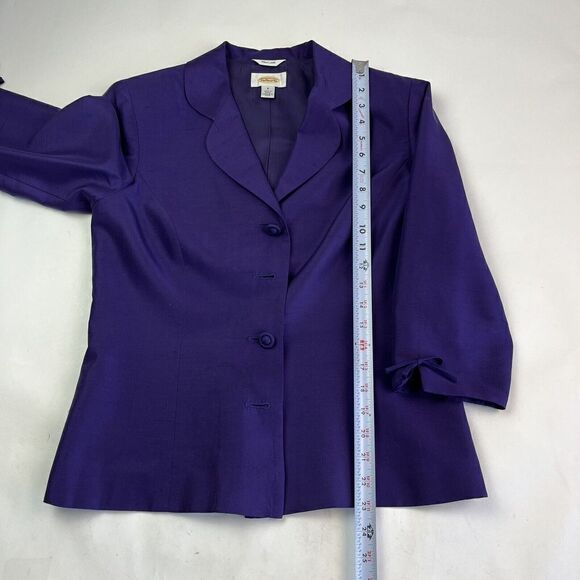 Vintage Talbots Silk shift dress blazer set purple Jacket Two piece - Picture 11 of 15